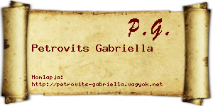 Petrovits Gabriella névjegykártya