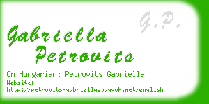 gabriella petrovits business card